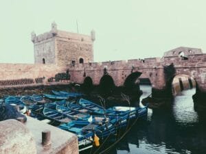 Fishing boats in Essaouira harbor, Morocco. Morocco Tours